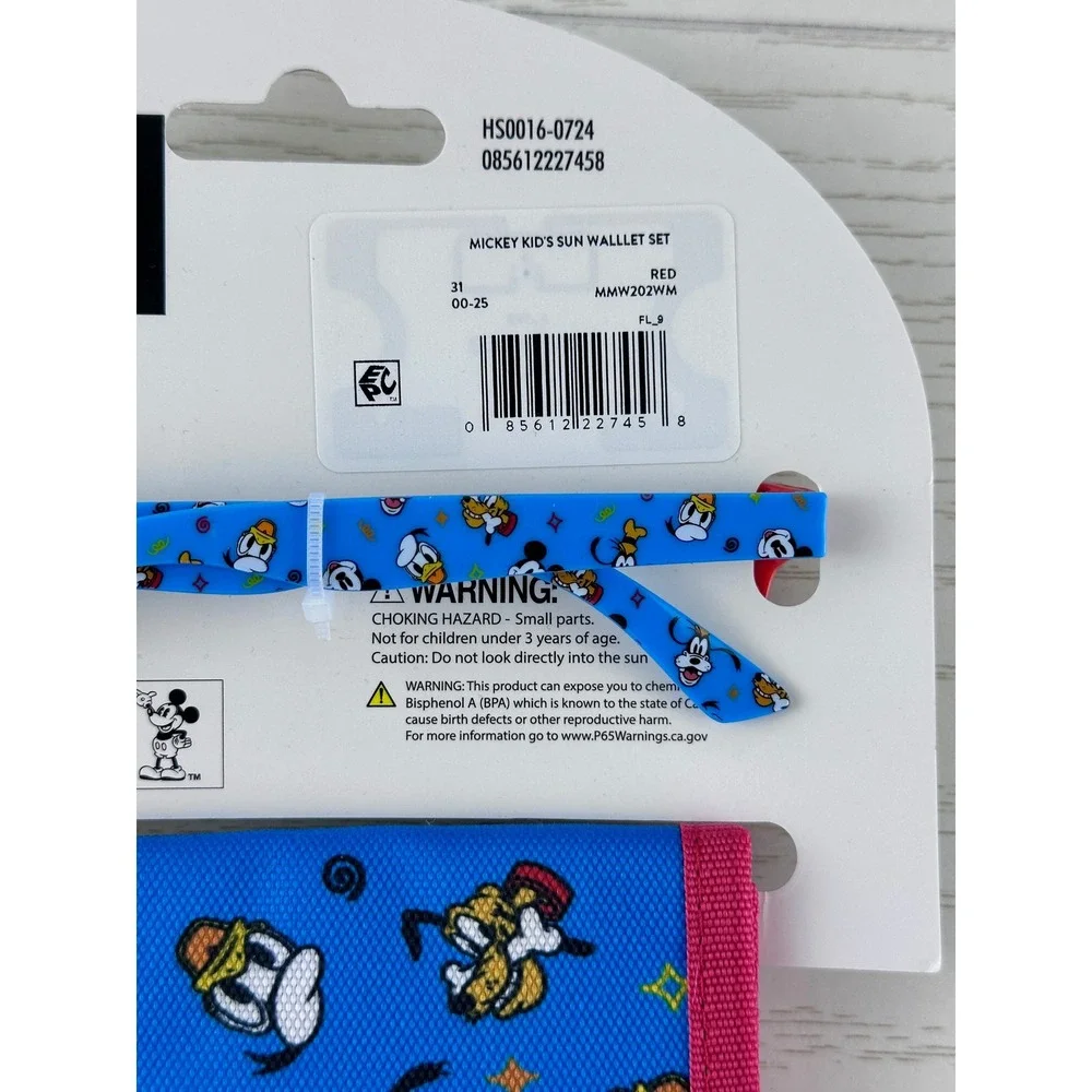 Disney Mickey Mouse Kids‎ Sunglasses and Wallet Set Red Blue UV Protection NEW